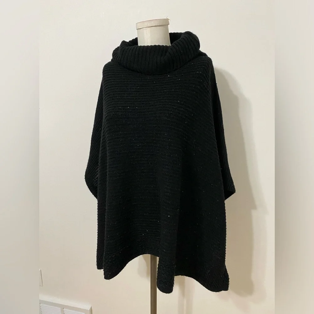 Women's Apt. 9 Sparkle Cowl Neck Poncho OS - Picture 3 of 6